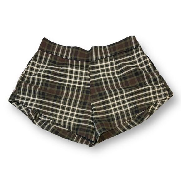 Free People Pleated Plaid Shorts Size 8 - Picture 5 of 5